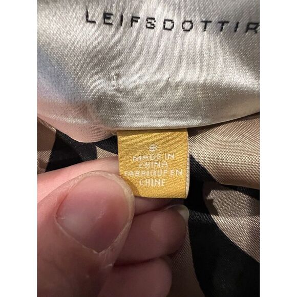 Leifsdottir‎ Dress Sz 8 Womens Black One Shoulder Ruffle Mini Cotton Blend Lined - Picture 10 of 12